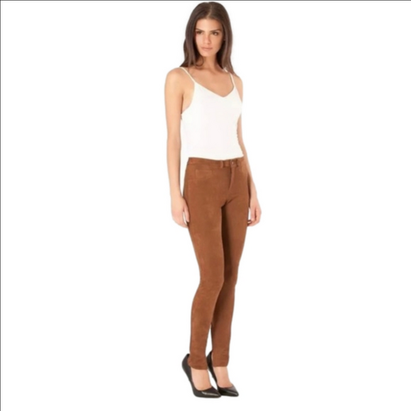 Hale Bob Pants - Hale Bob Faux Suede Leggings Tan Camel Pull On Size Medium